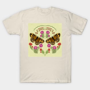 Folk style Butterflies and Flowers T-Shirt